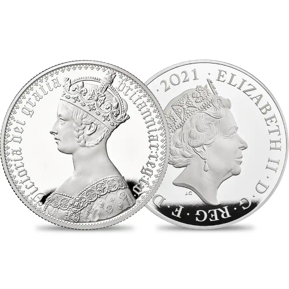 2021 エリザベス2世 ゴチッククラウン・ポートレート 10ポンド5オンスプルーフ銀貨  未鑑定 ロイヤルミント発行 発行数500枚 箱付き【ご予約承り品】