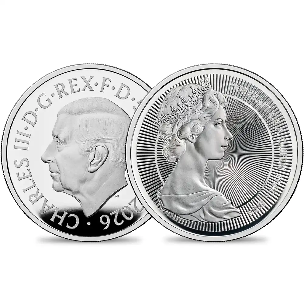 【未鑑定＋鑑定オプション付き】2026 チャールズ3世 エリザベス2世のコイン肖像シリーズ 第二弾 ヤングエリザベス 5ポンドプルーフ銀貨 未鑑定 箱付き【ご予約承り品】