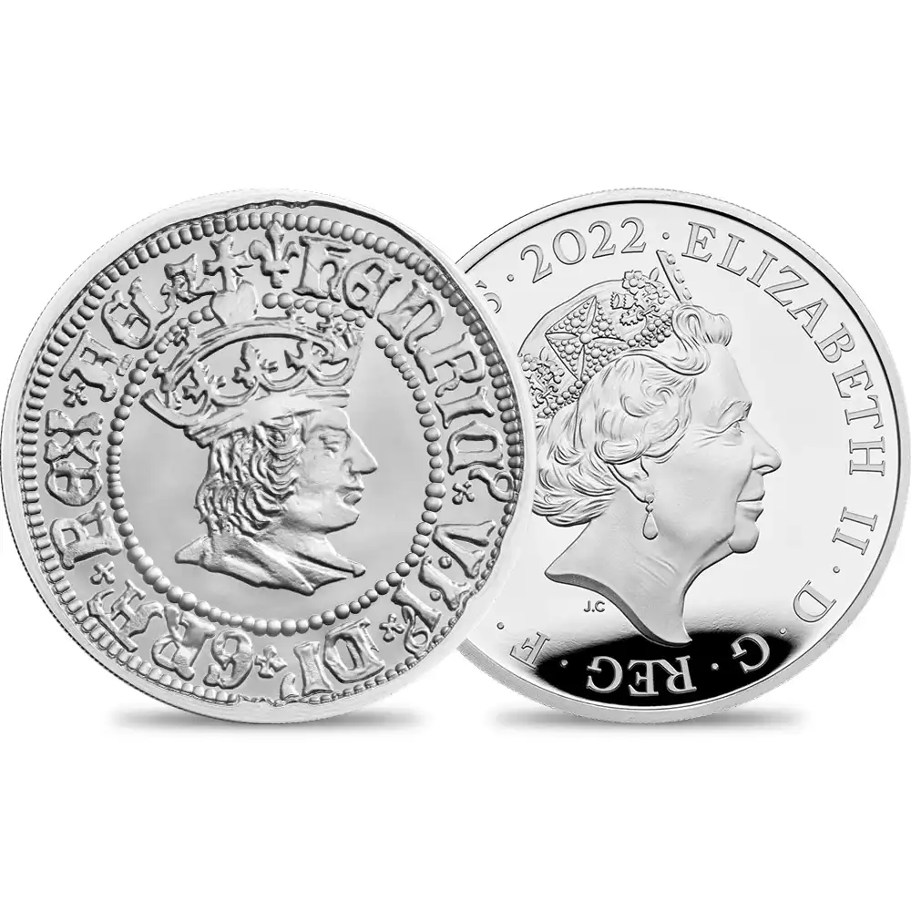 2022 エリザベス2世 英国君主コレクション第1弾 ヘンリー7世 2ポンド1オンスプルーフ銀貨 未鑑定 箱付き【ご予約承り品】