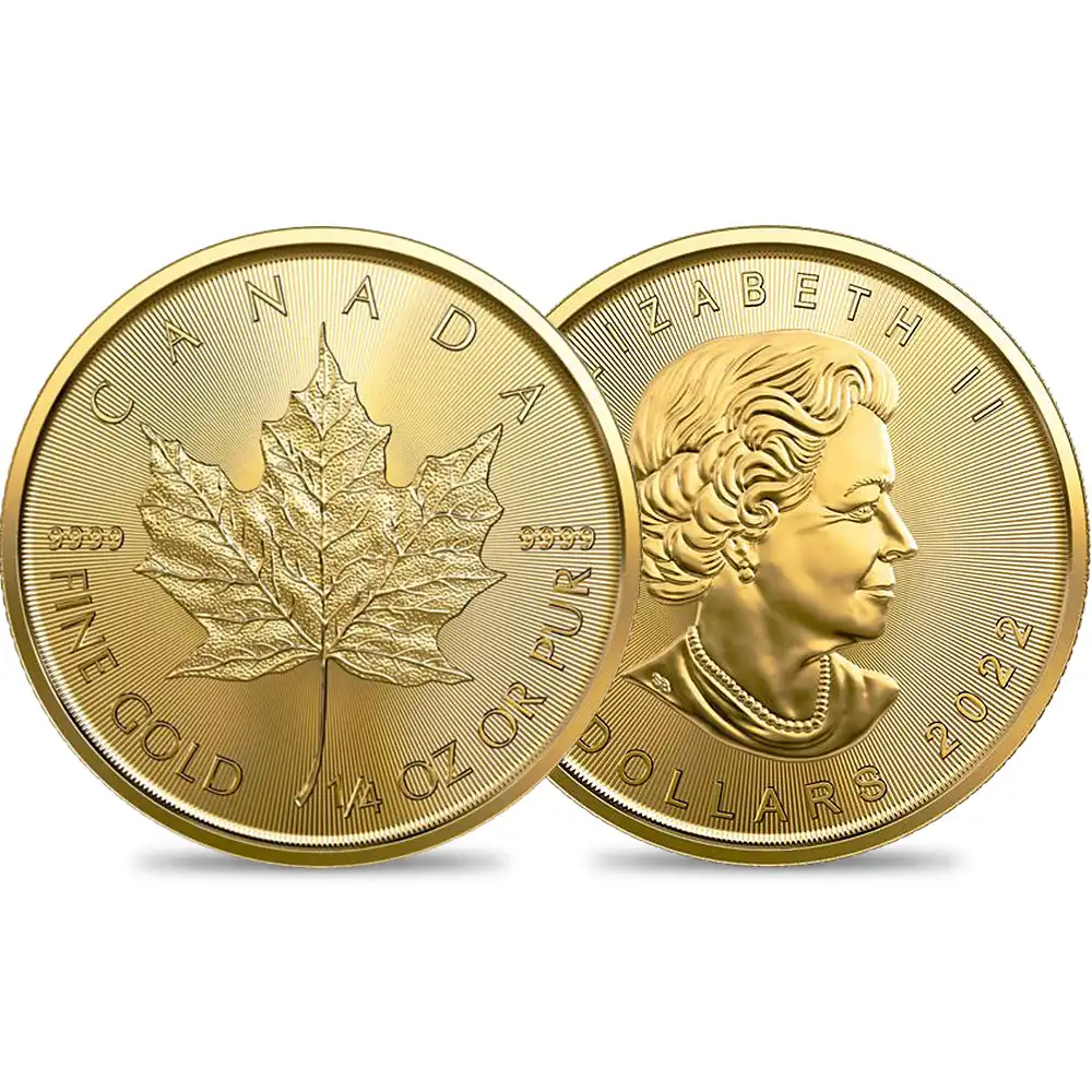 カナダ 2022 エリザベス2世 メイプルリーフ 10ドル1/4オンス 金貨【ご予約承り品】