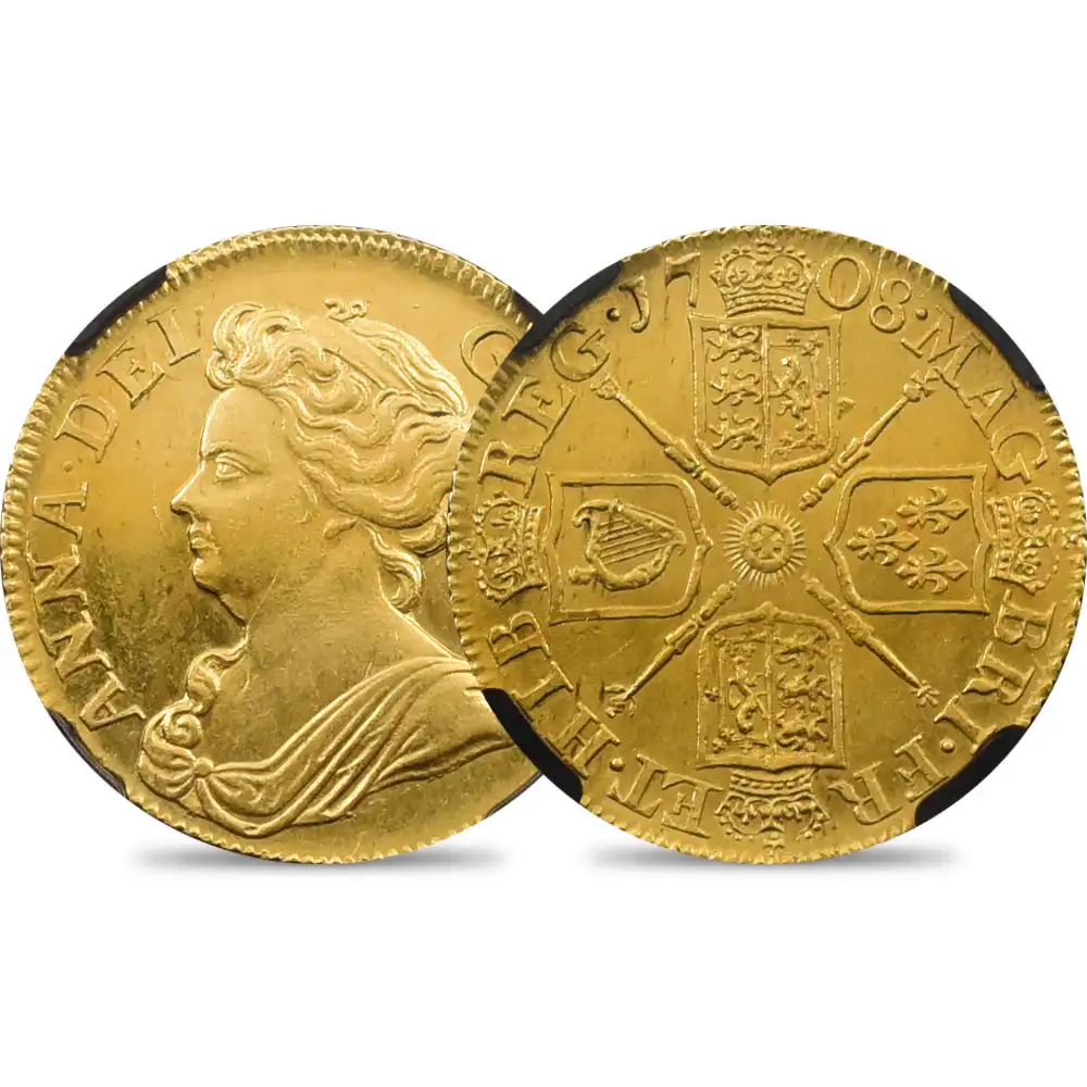 1708 アン女王 ギニー金貨 NGC MS62 S-3572