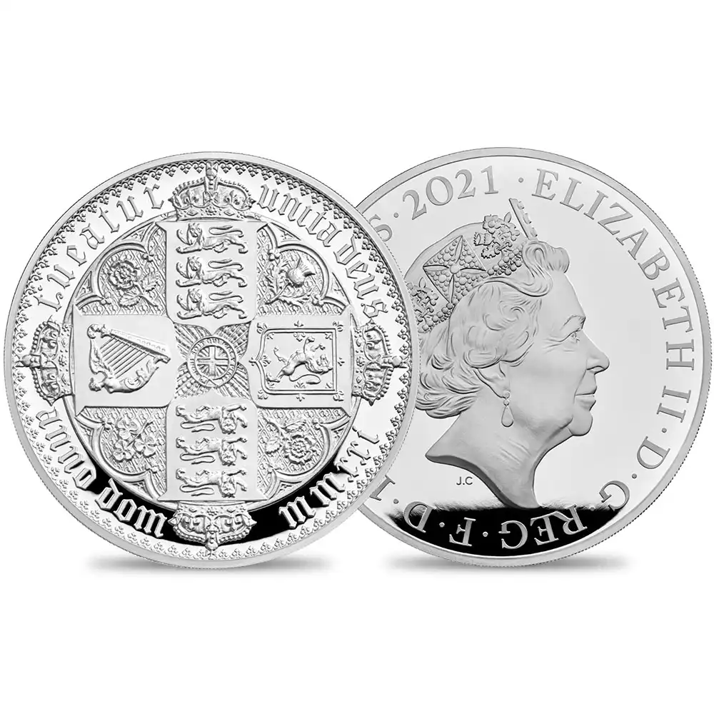 2021 エリザベス2世 ゴチッククラウン・リバースシールド 1000ポンド2キロプルーフ銀貨  未鑑定 ロイヤルミント発行 発行数50枚 箱付き【ご予約承り品】