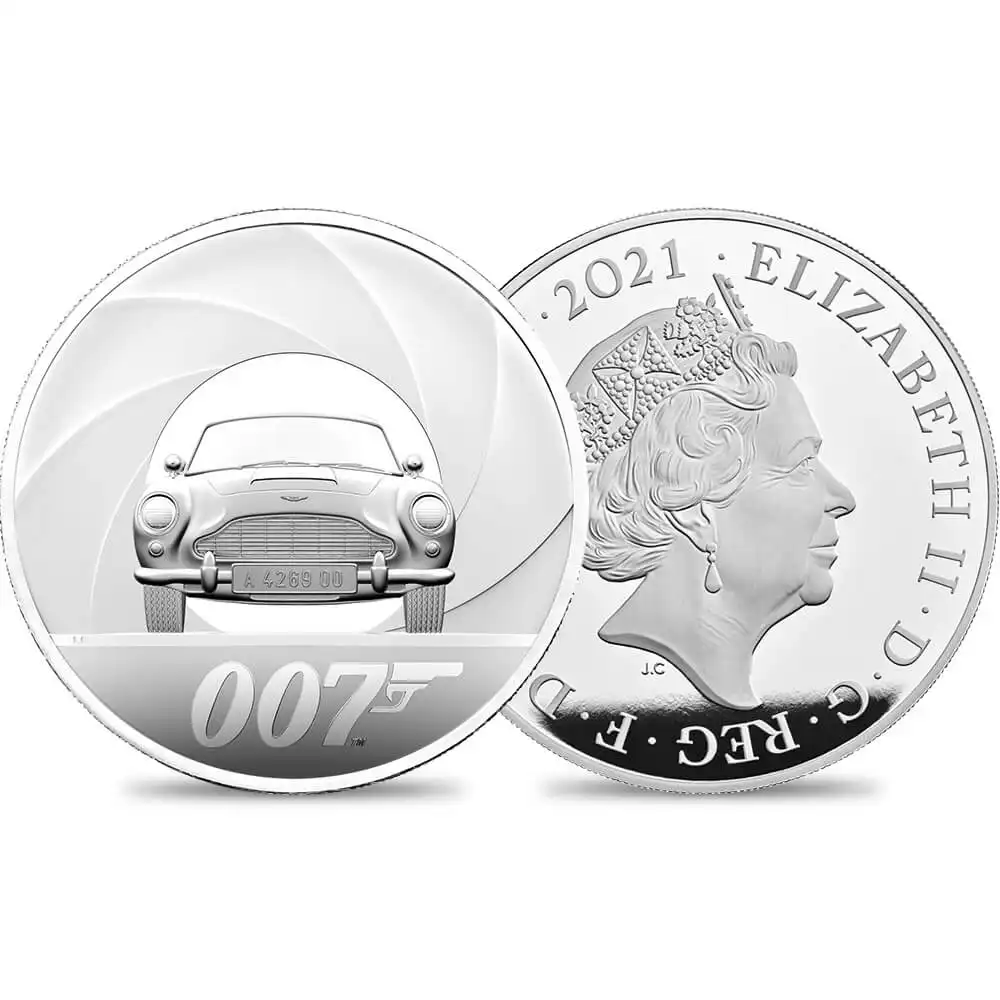 2021 エリザベス2世 ジェームズ・ボンド 「007」最新作バージョン 10ポンド10オンスプルーフ銀貨 未鑑定【ご予約承り品】