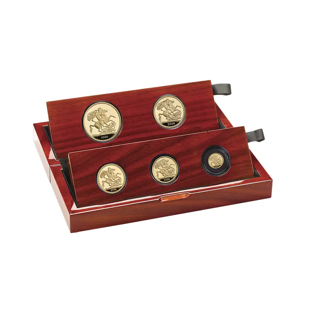 2026 チャールズ3世 聖ジョージ竜退治 5・2・1・1/2・1/4ソブリンプルーフ金貨 未鑑定 箱付き【ご予約承り品】