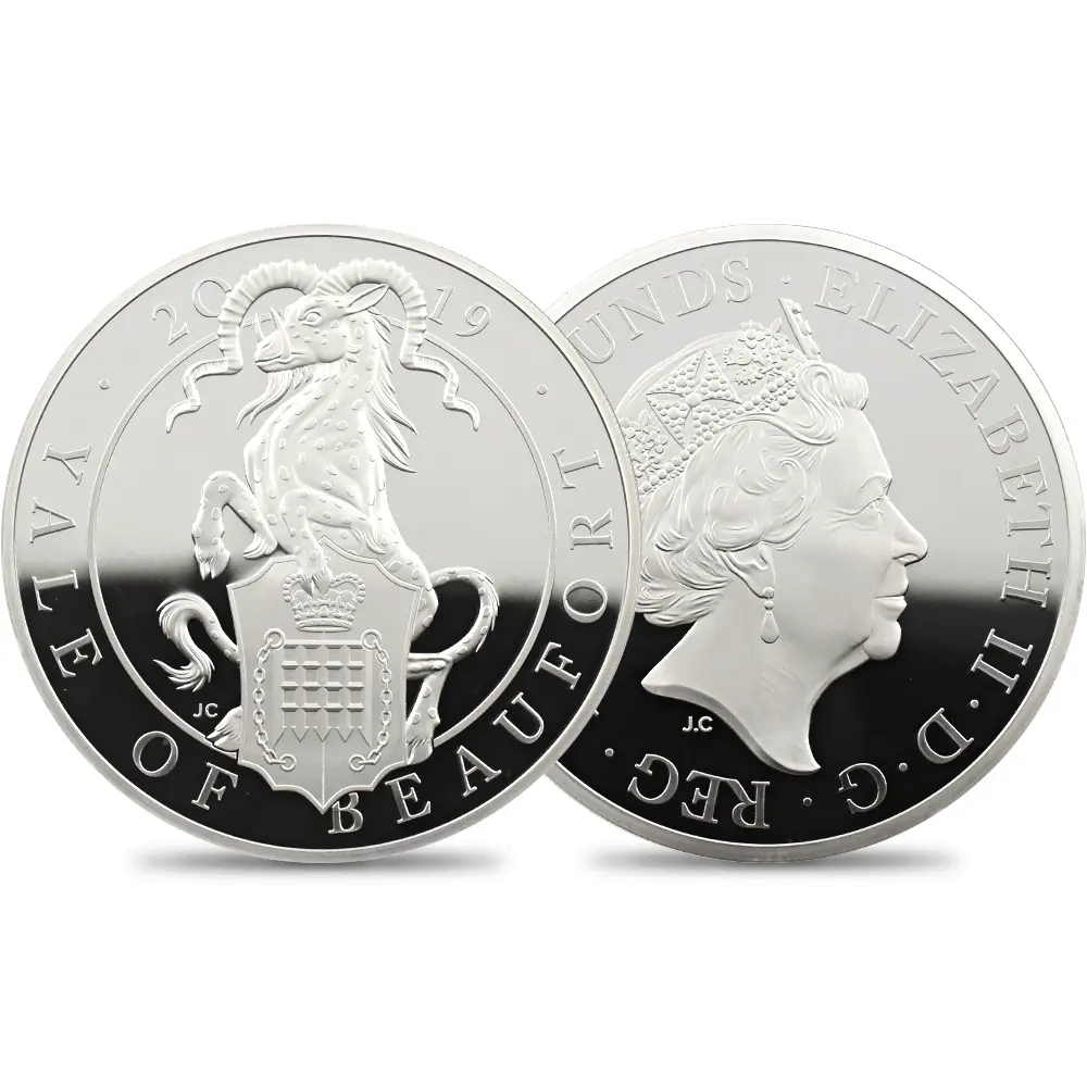 2019 エリザベス2世 クイーンズビースト ビューフォートのイェール 10ポンド10オンス銀貨 NGC PF69UC 箱付き