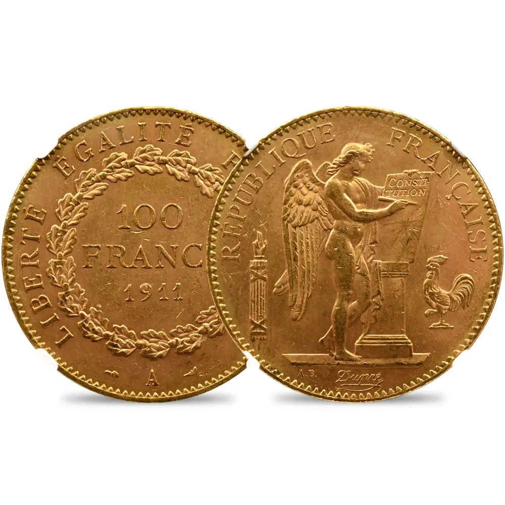 フランス 1911A エンジェル 100フラン金貨 NGC MS63