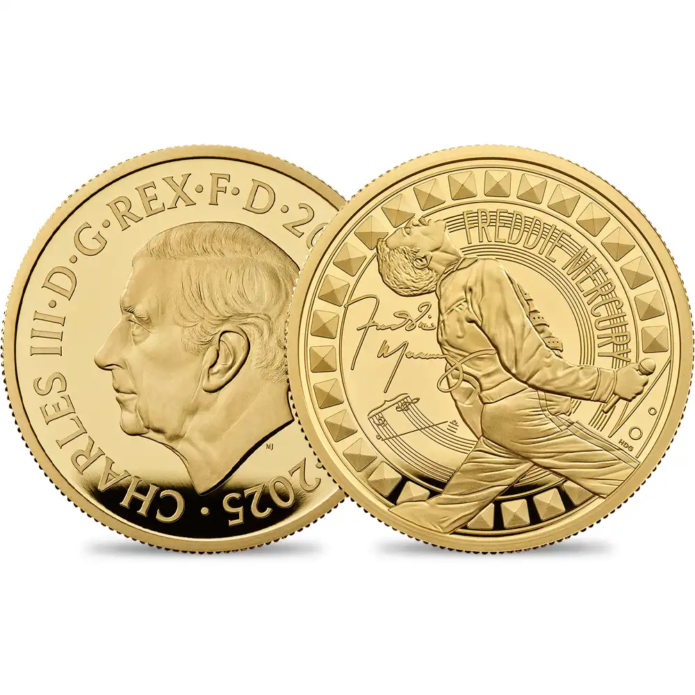 【未鑑定＋鑑定オプション付き】2025 チャールズ3世 ミュージックレジェンド第12弾 フレディ・マーキュリー 200ポンド2オンスプルーフ金貨 未鑑定 箱付き【ご予約承り品・納期約半年】