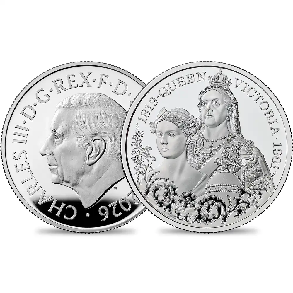 2026 チャールズ3世 ヴィクトリア女王没後125周年記念 女王の生涯 5ポンドプルーフピエフォー銀貨 未鑑定 箱付き【ご予約承り品】