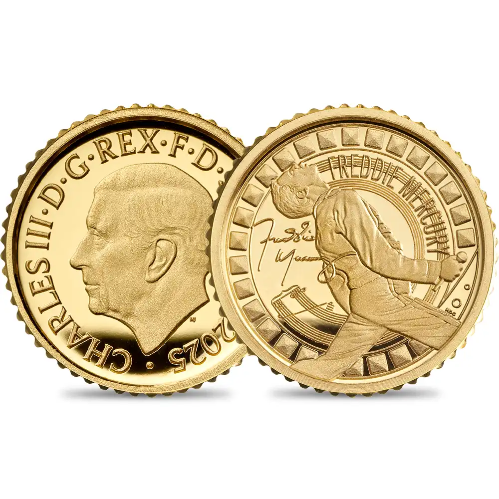 【未鑑定＋鑑定オプション付き】2025 チャールズ3世 ミュージックレジェンド第12弾 フレディ・マーキュリー 50ペンス1/40オンスプルーフ金貨 未鑑定 ブリスターパック付き【ご予約承り品・納期約半年】