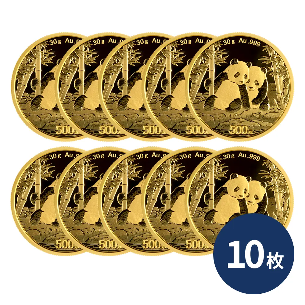 中国 2026 パンダ 500元 30グラム 金貨 【10枚】