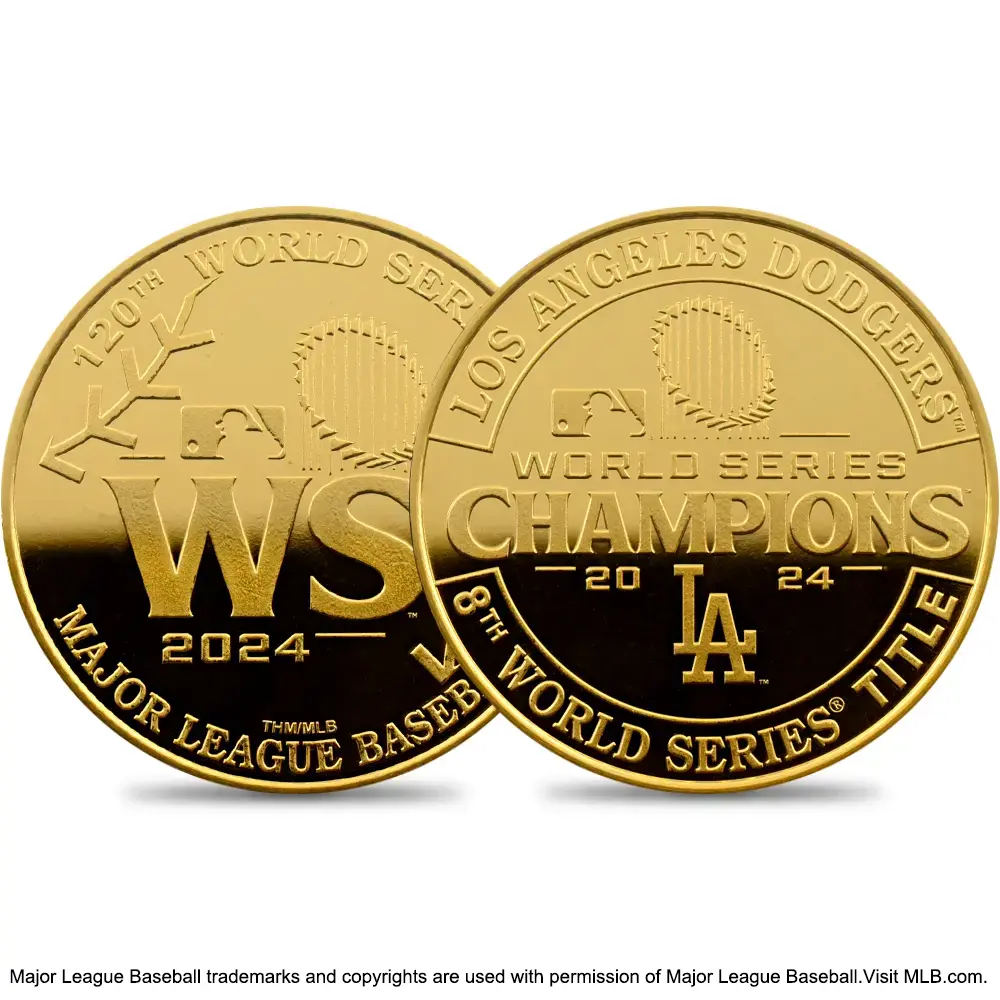 MLB ドジャース ワールドシリーズ 2024 優勝記念 1.5トロイオンス金メダル 未鑑定 箱付き（限定発行24枚・シリアルナンバー：02）