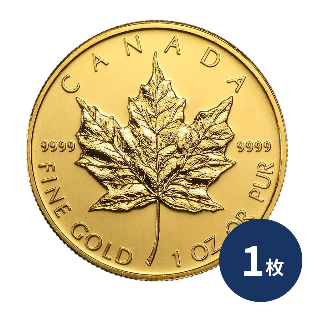 カナダ 2009 エリザベス2世 メイプルリーフ 50ドル 1オンス 地金型金貨 【1枚】 (コインケース付き)