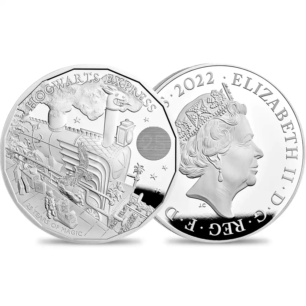 2022 エリザベス2世 ハリー・ポッターシリーズ 第2弾 ホグワーツ特急 出版25周年記念 10ポンド5オンスプルーフ銀貨 未鑑定【ご予約承り品】