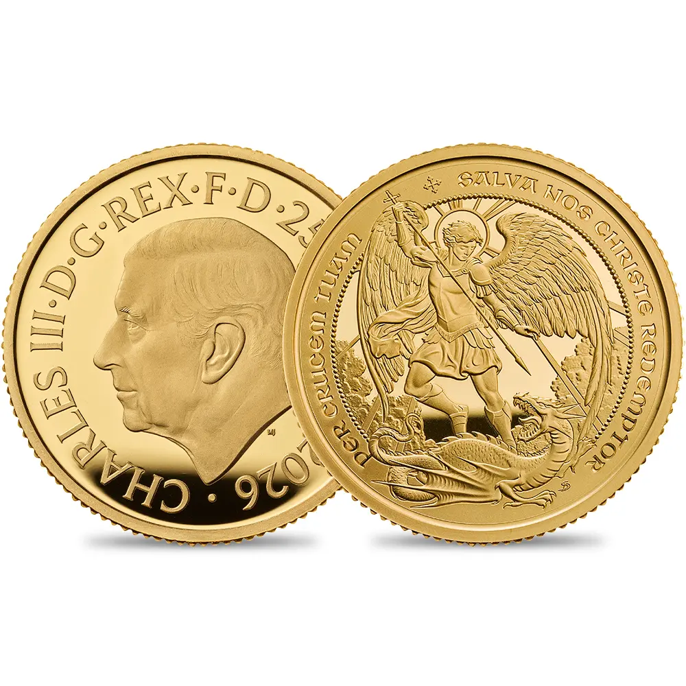 2026 チャールズ3世 エンジェル 25ポンド1/4オンスプルーフ金貨 未鑑定 箱付き【ご予約承り品】