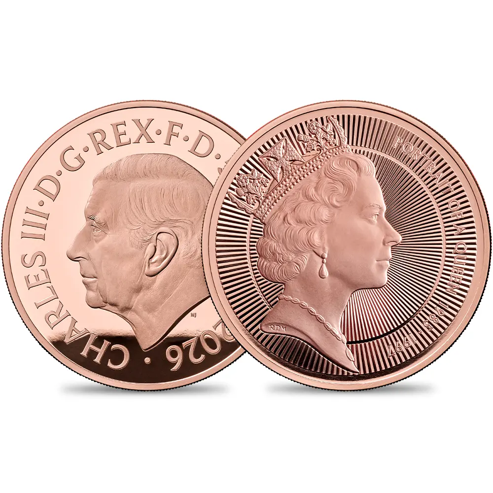 2026 チャールズ3世 エリザベス2世のコイン肖像シリーズ 第三弾 ミドルエリザベス 5ポンドプルーフ金貨 未鑑定 箱付き【ご予約承り品】