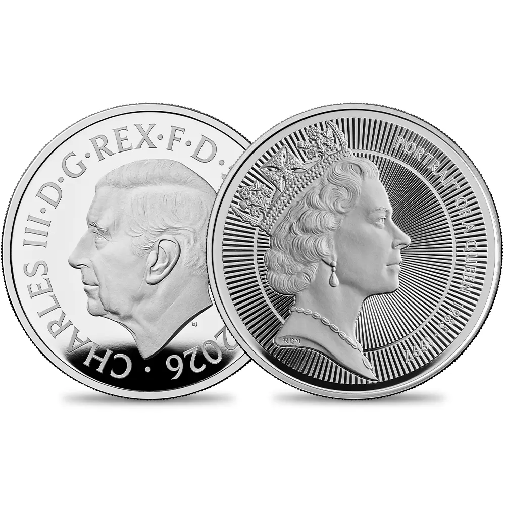 【未鑑定＋鑑定オプション付き】2026 チャールズ3世 エリザベス2世のコイン肖像シリーズ 第三弾 ミドルエリザベス 5ポンドプルーフ銀貨 未鑑定 箱付き【ご予約承り品・納期約半年】