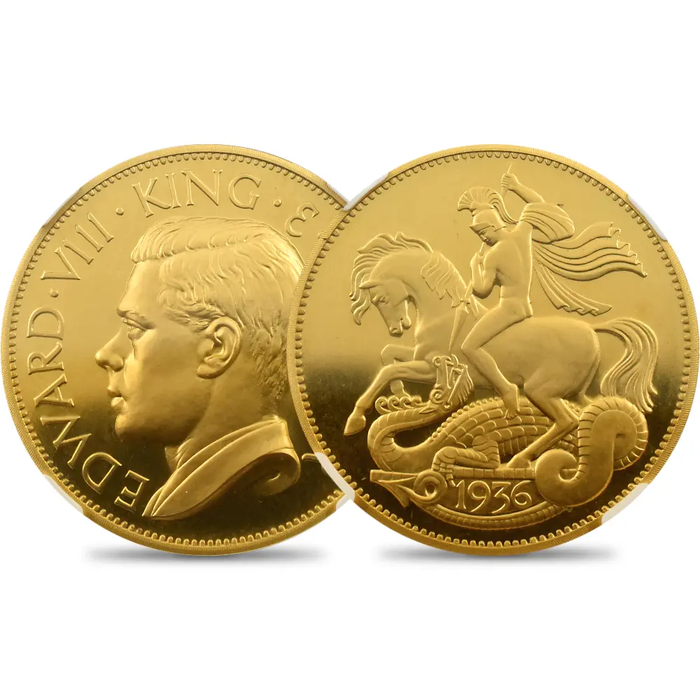 1984 (1936) エドワード8世 聖ジョージ竜退治 ファンタジー クラウン金貨 NGC PF67UC