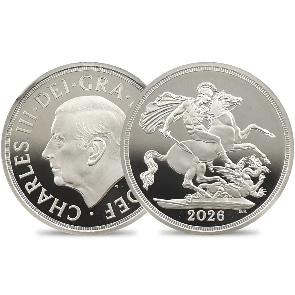 2026 チャールズ3世 聖ジョージ竜退治 ソブリン銀貨 発行即日鑑定品 NGC PF70UC 箱付き