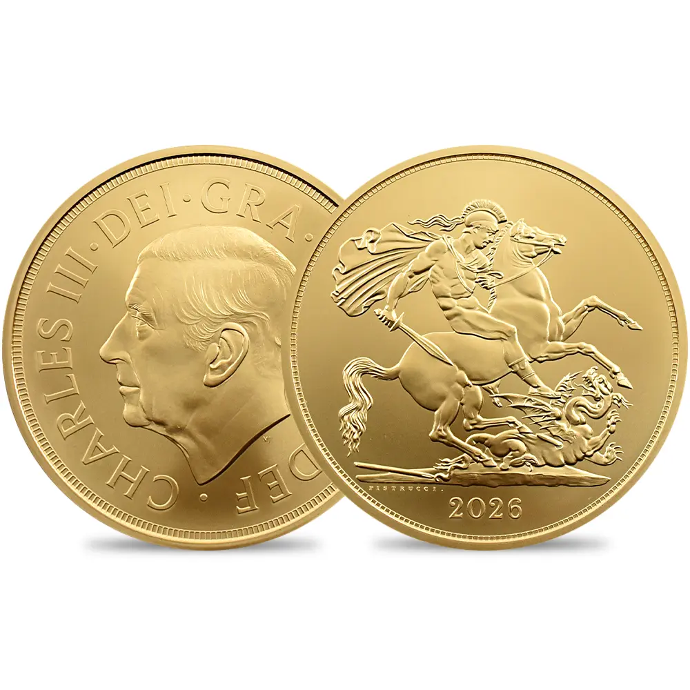 2026 チャールズ3世 聖ジョージ竜退治 5ソブリンBU金貨 未鑑定 箱付き